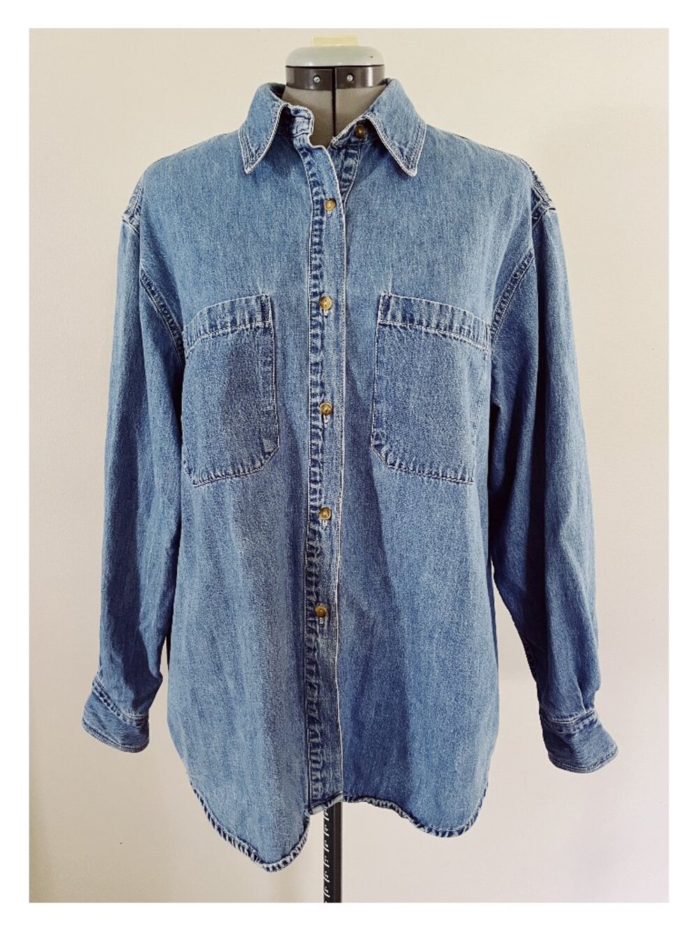 VTG Limited Jeans Sz M Big Pocket Denim Shirt Medium Wash